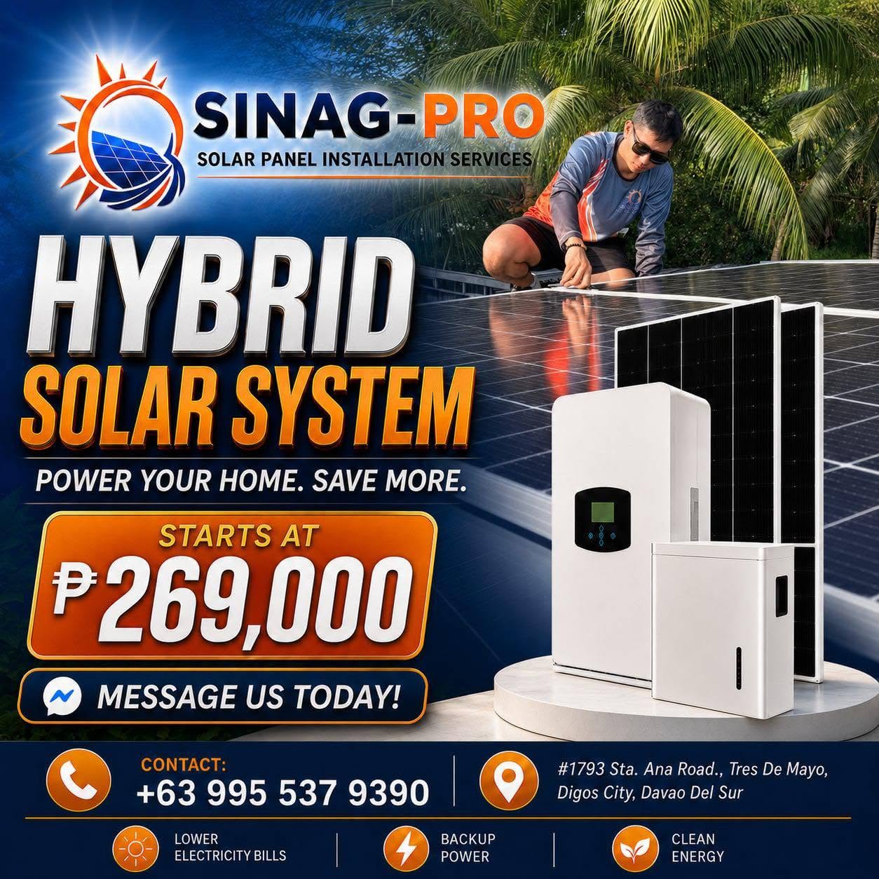 SINAG-PRO hybrid solar system package starting at 269,000 pesos
